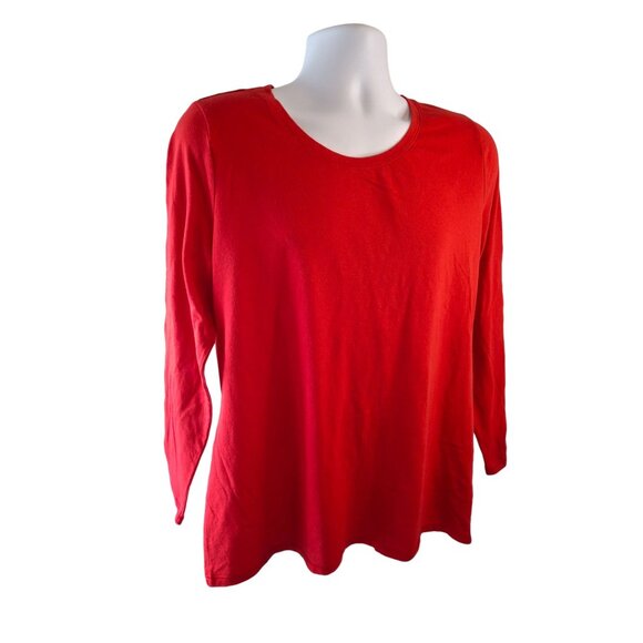 No Boundaries Tops - No Boundaries Long Sleeve Round Neck T-Shirt Womens XX Large Red